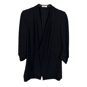 Aritzia Babaton Power Black 3/4 Rushed Sleeve Open Blazer Size 4